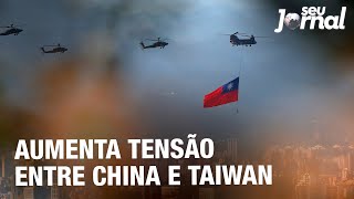 Aumenta tensão entre China e Taiwan [upl. by Acnaiv8]