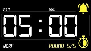 ⏰ INTERVAL 5x2 Timer 5 Minutes WORK  2 Minutes REST BEEP 🔔  Countdown with Alarm [upl. by Etnaed]