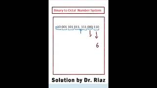 binary to octal conversion binarytooctal BinarytoOctalConversion binarytooctalnumber [upl. by Ahtnama]