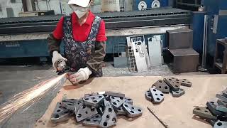 polishing the steel parts cutting by the laser cutting mache [upl. by Merrilee]