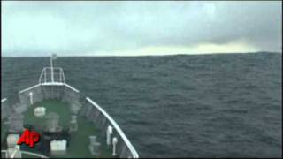 Raw Video Japanese Ship Rides Tsunami Waves [upl. by Akired]