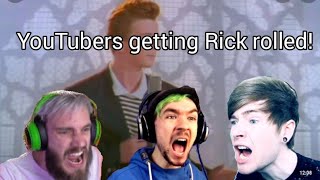 YouTubers getting Rick rolled compilation Read description [upl. by Waddell]