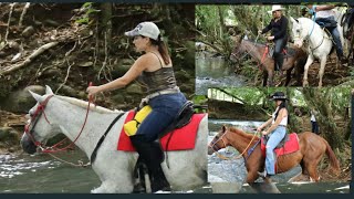 Horse Riders Crossing River Riders at Cabalgata Llano Bonito Guatuso [upl. by Collis]