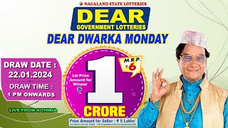 DEAR 1 PM DWARKA MONDAY WEEKLY DRAW DATE 22012024 NAGALAND STATE LOTTERIES [upl. by Stempien]