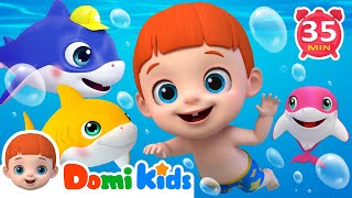 Baby Shark Song  Shark Family amp More Nursery Rhymes for Toddlers  Baby Songs  Domikids [upl. by Neltiak855]