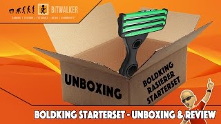 BOLDKING Rasierer Starterset UNBOXING und erste Rasur REVIEW [upl. by Nnaerb]