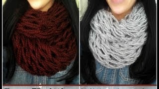 DIY Arm Knitting  30 Minute Infinity Scarf [upl. by Greenlee]