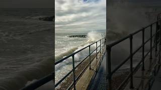 The Stormy English Channel Port Town Folkestone Kent 🌊⛈️🌬️🌫️🩶😍🇬🇧 [upl. by Arte]