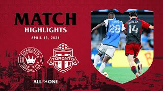 MATCH HIGHLIGHTS  Toronto FC at Charlotte FC  April 13 2024 [upl. by Budwig]