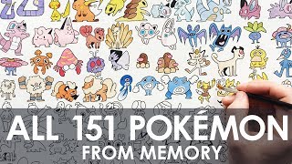 DRAWING ALL 151 POKEMON FROM MEMORY [upl. by Ajnek]