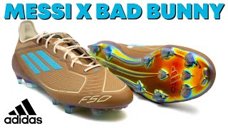 MOST UNIQUE COLORWAY OF 2024  Adidas F50 Messi x Bad Bunny [upl. by Anina]