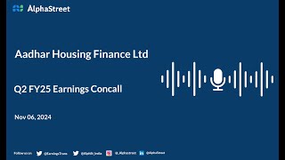 Aadhar Housing Finance Ltd Q2 FY202425 Earnings Conference Call [upl. by Recnal902]