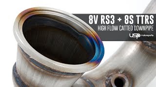 USP High Flow Catted Downpipe For Audi RS3 8V amp TTRS 8S  Product Description [upl. by Binnie84]