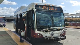 LAVTAWheels 2017 Gillig BRT 1717 on Route 4  Full Route Eastbound to East DublinPleasanton BART [upl. by Ingrim525]