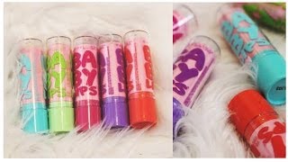 NEW Maybelline Baby Lips Pinked Collection Try On amp Swatches  thataylaa [upl. by Caputto]