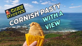 Cornish Pasty Eaten amp Reviewed on a Cornwall Coastline With a SeaView [upl. by Ahsener53]