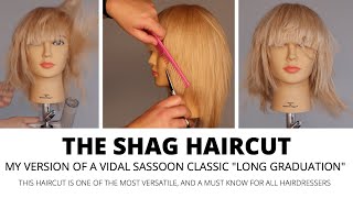 HOW TO CUT A VIDAL SASSOON SHAG HAIRCUT Super Easy Salon Classic Long Graduation Mullet Haircut [upl. by Woodall]