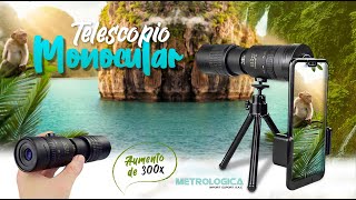 Telescopio monocular para celular con 300x unboxing y modo de uso [upl. by Ahsenad397]