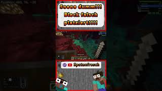 🤬🤯 SOO DUMM EYY Block falsch platziert  Minecraft Bedrock Edition Shorts [upl. by Nnaaihtnyc]