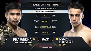 Prajanchai PKSaenchai vs Joseph Lasiri  ONE Championship Full Fight [upl. by Shornick]