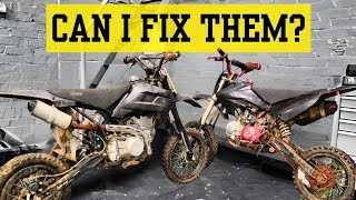 Fixing my Super Cheap abandoned pit bikes  Part 1 [upl. by Etnemelc]