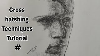 How To Draw using Cross Hatching Techniques  Portrait drawing with tips [upl. by Sitarski]