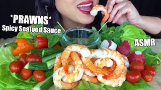 ASMR SPICY SEAFOOD SAUCE PRAWNS PLATTER Eating Sounds  Prawn Cocktail  No Talking ASMR Phan [upl. by Casabonne]