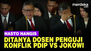 Pecah Tangis Hasto Ingat Megawati Ditanya Konflik PDIP VS Jokowi di Ujian Doktoral [upl. by Anirpas]