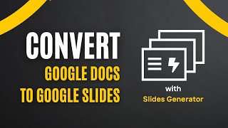 How to turn Google Docs into Google Slides  Slides Generator [upl. by Amii728]