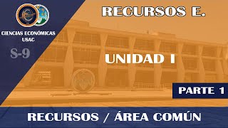 RECURSOS ECONÓMICOS  UNIDAD I 1  ECONÓMICAS USAC [upl. by Gati989]