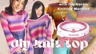 how to knit a top with the Sentro knitting machine it’s SUPER easy 💓💫 [upl. by Airamalegna]