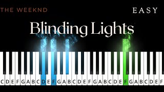 The Weeknd  Blinding Lights  EASY Piano Tutorial  Synthesia [upl. by Notyalc]