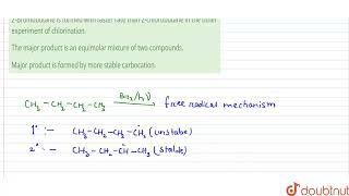 Which statement is correct about photochemical bromination of Butane  CH3CH2CH2CH3overse [upl. by Mord782]