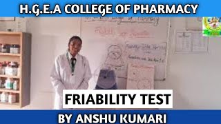 Friability Test Apparatus  HGEA College Of Pharmacy [upl. by Nilyram]