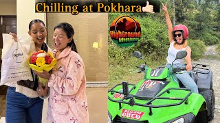 ATV RIDE IN POKHARA😍 laxmishrestha LAI NAVANI PUGDEKO NI😂 HER REACTION😂 [upl. by Reyaht]