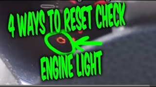 HOW TO RESET CHECK ENGINE LIGHT CODES 4 FREE EASY WAYS [upl. by Mccully]