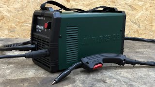 Lidl PARKSIDE ® PIFDS 120 A1 Mag Flux welding machine Unboxing and Test welding without gas for 99€ [upl. by Johm]