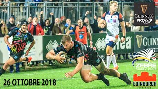 Guinness PRO14 201819  Zebre Rugby Club vs Edinburgh 3416 [upl. by Hax]