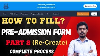 How to Fill PreAdmission Enrollment Form AY 202425 Part 2 l Mumbai University l Mukund Sir [upl. by Zile]