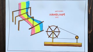 National Handloom Day Drawing  Handloom day poster drawing [upl. by Anastatius105]