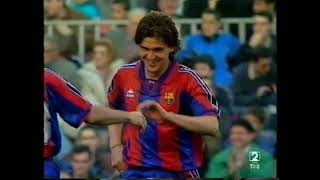 FC Barcelona 3  SD Compostela 0 Liga 199697 [upl. by Mloc]