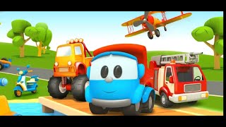 Leo the Truck builds a boring machine the retro car amp deicing machine Cartoons for kids [upl. by Eanad12]