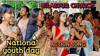 National youth day program bilaspur Chhattisgarh action song dance [upl. by Suidaht]