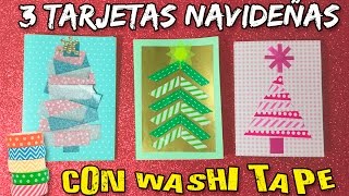 TARJETAS NAVIDEÑAS con cinta de papel  MANUALIDADES navideñas para niños [upl. by Lanos651]