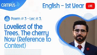 11th English Live Lecture 3 3rd Peom Loveliest of the Trees The cherry Now Reference to Context [upl. by Aehsal]