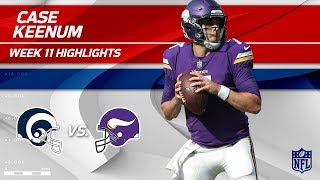 Case Keenum Highlights  Rams vs Vikings  Wk 11 Player Highlights [upl. by Kciredor]