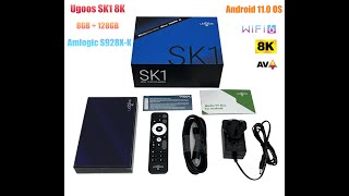 Ugoos SK1 Android 11 tv box 8GB LPDDR4 18GB EMMC S928XK SoC 8K Ultra HD UK Type Power Adapter [upl. by Enneyehc]