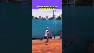 GREAT ACTION FROM TOMAS MACHAC tennis shorts [upl. by Eirrok]