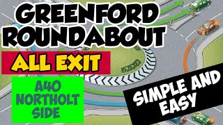 Greenford Roundabout taking all exists from A40 Northolt sideGreenfordYeadingSouthall Test Centre [upl. by Banky]