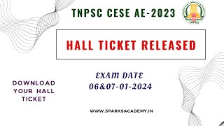 TNPSC CESE AE 2023 Hall Ticket Released I Check now I Get Ready for the Examination [upl. by Sotos]